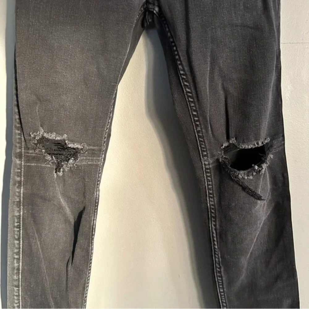Hollister Mens Distressed‎ Faded Black Skinny Jeans. 26/30